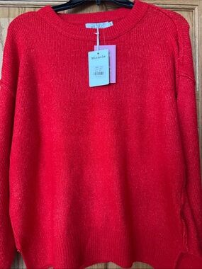 Miracle Women's Crewneck Sweater in Bright Red. Beautiful for the holidays. NEW